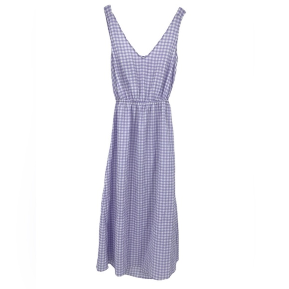 chloe + rene Dresses & Skirts - NWT Open Bow Back Lavender Gingham Long Dress Summer Midi Maxi Dress XL New